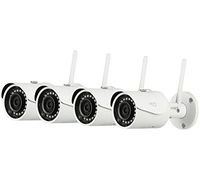 Oco Pro Bullet v2 Wi-Fi 1080p Wireless Security Camera with Micro SD Card Support and Cloud - Weatherproof Outdoor / Indoor 3Mpx IP Surveillance System with Remote Monitoring and Night Vision, 4-pack