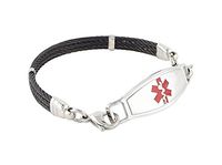 Women's Medical Alert ID Bracelet Custom Engraving Included - Interchangeable, Stainless Steel - Triple Skyway, 7.75" Red