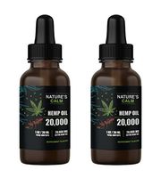 (2-Pack : 20,000mg Each) Hemp Oil Drops for Pain & Stress Relief - 20,000mg of Organic Hemp Extract Supplement - Made in USA