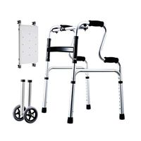 Rolling Walkers Walker, Elderly Disabled, Auxiliary Walker, Non-Slip, Walker, Power-Assisted Armrest, Four-Legged (Color : Silver, Size : 514890CM)