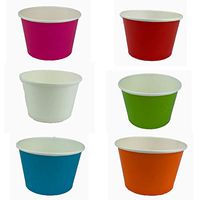 Worlds Paper Ice Cream Cups Solid Paper Yogurt Cups 8oz Mix 50 pack
