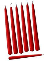 D'light Online Elegant Taper Premium Quality Candles, Hand-Dipped, Dripless and Smokeless and Unwrapped Bulk Pack for Events - - Set of 12 (15 Inch, Red)