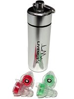 LiveMus!c HearGreat Ear Plugs - High Fidelity Earplugs for Musician, Concert, Drummer, Percussion, DJ, Clubbing, Motorcyclist - Reusable, Comfortable 27dB SNR Protection, Improved Larger Tube Case