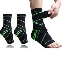 LUCOWEE Ankle Brace Plantar Fasciitis Compression Ankle Support Wrap 2 Packs Adjustable Sleeve Foot Socks for Running, Basketball, Volleyball, Sprained, Achilles Tendonitis Heel Pain Relief for Unisex