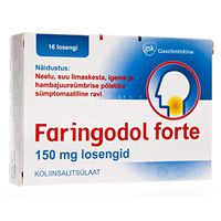 FARINGODOL Forte Losenges 150mg N16 - Pain Relief Reduce Mouth Inflammation Gum Gingivitis Periodontitis Mouth Ulcer