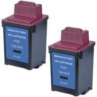 Amsahr 12A1970 Remanufactured Replacement Lexmark Ink Cartridges for Select Printers/Faxes