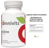 Omnivits Iodine Supra - Dose | 12,500 mcg | Iodine Complex| Potassium Iodide and Molecular Iodine | 90 Vegetarian Capsules