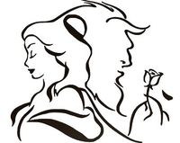 Beauty And The Beast Black Decal Vinyl Sticker|Cars Trucks Vans Walls Laptop| Black |5.5 x 5 in|LLI524
