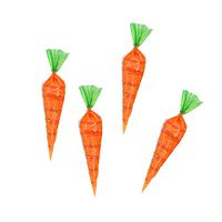 RONRONS 100 Pieces Easter Carrot Cone Candy Bag Cellophane Bags Treat Bag Cookies Bags with Twist Ties