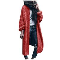 Smoxx Womens Knitted Sweater Sherpa Wool Long Sleeve Side Slit Pullover Tops, Solid Jacket Sweater Cardigan Loose Thick Coat