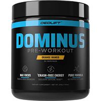 DEDLift Dominus Pre Workout Powder, Crash-Free Energy, Tunnel Vision Focus, Muscle Pumps, Orange Mango, 30 Servings