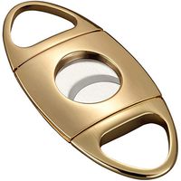 KLSJJ Cigar Cutter Stainless Steel Guillotine Double Cut Blade in Gold Gift Pouch, Gold