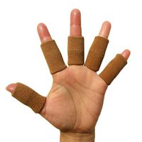 5PCS Elastic Finger Protector Sleeve Brace Support for Sports - Beige