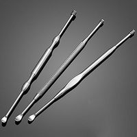 3pcs/Lot Stainless Steel Silver Earpick Wax Remover Curette Cleaner Health Care Tools Ear Pick 3 Kinds of Handle Design