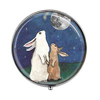Rabbit Full Moon - Art Photo Pill Box - Charm Pill Box - Glass Candy Box