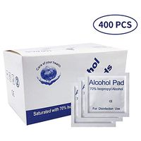 400Pcs Alcohol Prep Pads Wipes, Individually Wrapped Alcohol Wipes Pack for Smartphone & Portable Devices Cleaning, Thick Alcohol Swabs Myopia Lens Wipes, 70% Alcohol Cotton Pads