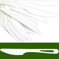 Biodegradable Knives Made From Non-GMO Plant-Based Plastic 50 Pack. Sturdy Utensils are Certified Compostable, Disposable, Eco-Friendly Cutlery With No Wood Taste. Safe for Hot and Cold Foods!