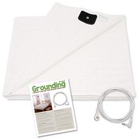 Grounding Brand Half Sheet with Earth Connection Cord - Silver Antimicrobial Conductive Mat for Better Sleep, EMF Protection and Healthy Energy, Large 98x35.5 fits Full, Queen, King, White