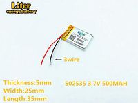 3lines 3.7V 400mAh 502035 Lithium Polymer Ion Rechargeable Battery Lithium 3lines Polymer Li-Po Battery for MP4 GPS MP3 Bluetooth Stereo DIY Gift