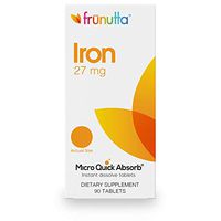 Frunutta Iron 27 mg, Under The Tongue Instant Dissolve Tablets, 3 Month Supply, Proudly Made in USA