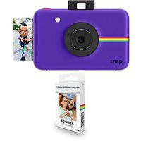 Polaroid Snap Instant Digital Camera (Purple) with Polaroid 2x3ʺ Premium ZINK Zero Photo Paper 50-Pack