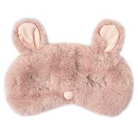 Shinywear Women Plush Rabbit Eye Mask Cute Sleeping Blindfold Eye Cover Fuzzy Bunny Ear Eyeshade for Travel Nap Night Sleeping blinder (Pink Rabbit)