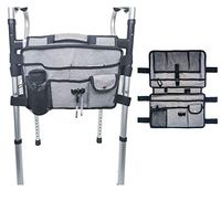 Walker Bag with Double Side, Walker Organizer Pouch with Cup Holder, Provides Hands Free Storage for Rollator or Folding Walker (with Multi-Pouch)
