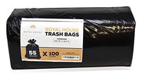 Royal House 55 Gallon Large Trash Bags, 36" x 54", 1.2 Mil, Black, 100 Count