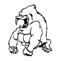 Leon Online Box Gorilla Scream - Cartoon Decal [12cm Black] Vinyl Sticker for Car, Bike, iPad, Laptop, MacBook, Helmet