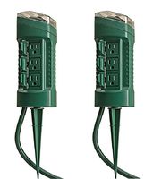 Yard Master 13547WD 6-Outlet Power Stake Timer with Light Sensor & 6-Foot Cord, Green (2;;PACK)