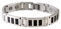 Sabona Black Carbon Fiber Stainless Magnetic Bracelet - X-Large