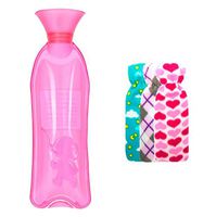 1L Long Shape Hot Water Bottles Keep Warm/Warm Hands, Random Cover