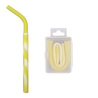 Weite Colorful Spiral Pattern Straw, [Reusable] Folding Soft Silicone Drinking Bent Straw with Exquisite Box [BPA Free] (B)