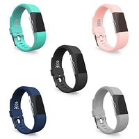 Teak - Silicone Sport Replacement Wristband for Fitbit Charge 2 - Small 5 Pack