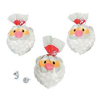 Fun Express - Santa Shaped Cello Bags(12 Ct) for Christmas - Party Supplies - Bags - Cellophane Bags - Christmas - 12 Pieces