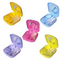 EOPER 5 Pieces Mini Travel Contact Lens Case Kit with Mirror Box Eyecare Accessories