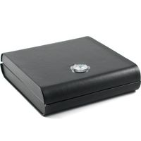 Kingstar Black Leather 7 Cigar Travel Humidor