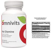 Omnivits Hist Diamine | Histamine Blocker | Diamine Oxidase Enzyme Formula with Vitamin C | 20,000 HDU of DAO | Histamine Intolerance | 60 Vegetarian Capsules