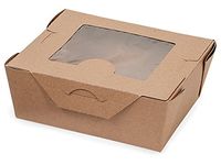 Pack Of 40, Solid #3 Bio Plus Earth Recycled Kraft Take Out Boxes W/Window 8.5 X 6.25 X 2.5" 66 Fl Oz Made In USA