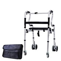 HL Walker, Abduction, Walking Stick Old Man Cane, Walker Four-Legged Chair Stool Multifunctional Lightweight Folding Telescopic Walking Aid Cane Chair (Color : A)