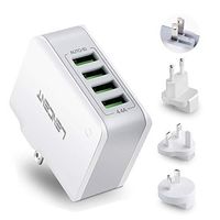 Multiple USB Wall Charger, [22W/4.4A] LENCENT 4 Port USB Travel Adapter, All in One USB Charger Plug with UK US EU European AUS Worldwide International Travel Phone Charger for iPhone, IPad & More
