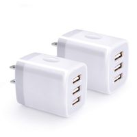 USB Wall Charger, Hootek 2-Pack USB Wall Plug 3-Port Charging Box 3.1A Power Adapter Multi Port Quick Charger Block Cube Compatible for iPhone XR/XS/XS MAX/X/8/7/6S Plus, iPad, Samsung, LG, HTC, Moto