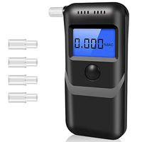 Breathalyzer, Professional Breath Alcohol Tester, Portable Digital Alcohol Detector LCD Screen with 5 Mouthpieces, Auto Power Off and Sound Alarm