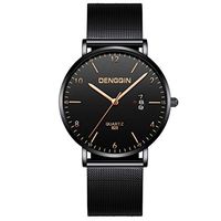 Men Watches,Fxbar Luxury Quartz Sport Military Stainless Steel Dial Leather Band Wrist Watch Business Automatic Watch (B)