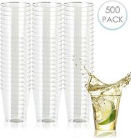 500 Disposable Hard Plastic Shot Glasses, Crystal Clear 2oz - Heavy Duty, Reusable Party Shot Cups - for Jello Shots Whiskey Sample Food Wine Tasting Desserts Weddings Birthdays Christmas.