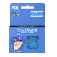 Protechs Ear Plugs for Swimming, 3 Pair with Case, NPR 21