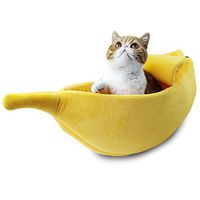 · Petgrow · Cute Banana Cat Bed House Large Size, Pet Bed Cave Soft Cat Cuddle Bed, Lovely Pet Supplies for Cats Kittens Bed, Yellow