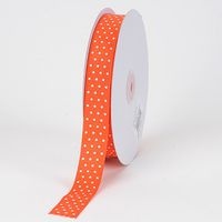 BBCrafts Orange with White Dots Grosgrain Ribbon Swiss Dot 3/8 inch 50 Yards