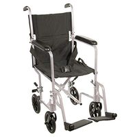 Drive Medical Deluxe Lightweight Aluminum Transport Wheelchair, Silver, 17"