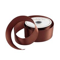 Caspari Solid Coffee Satin Ribbon - Two 27 Ft. Spools